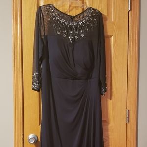 Alex Evenings Charcoal Beaded Gown Sz. 14